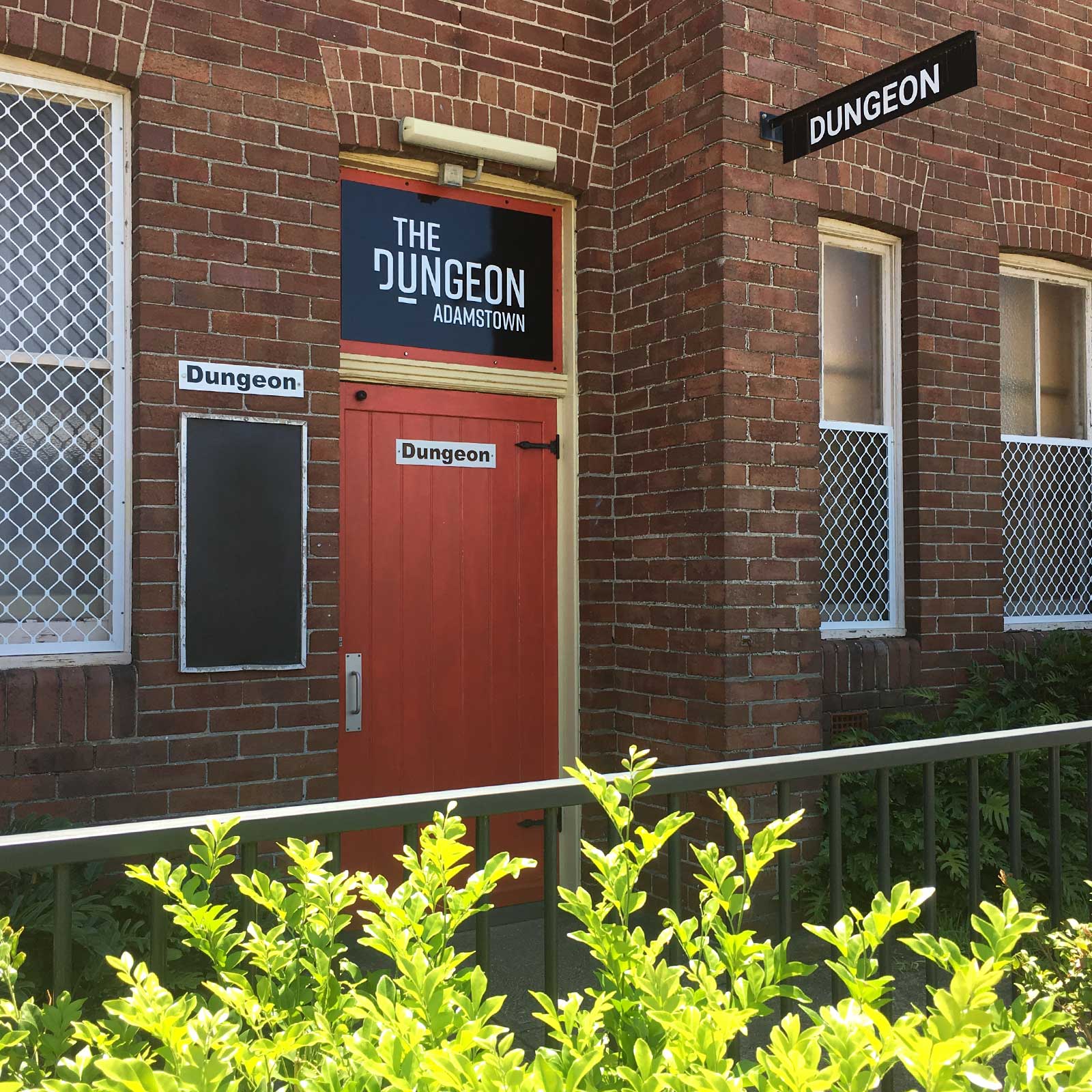 Dungeon logo on the door